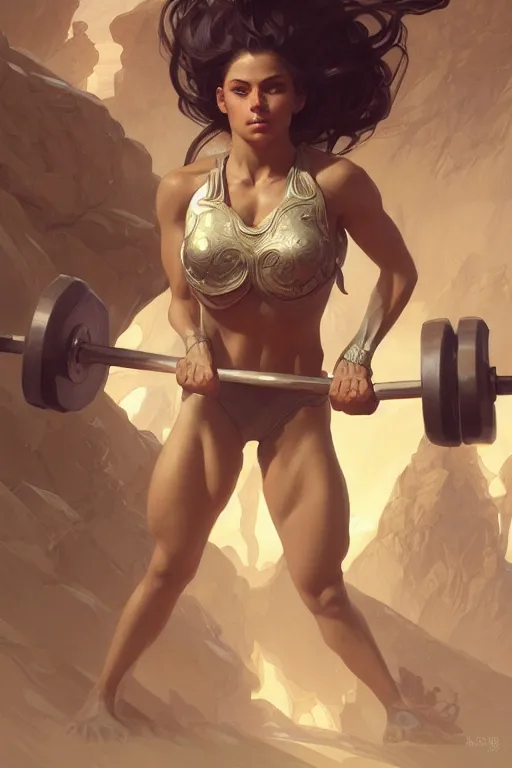 Image similar to anthro sloth lifting weights, dim dingy gym, dynamic pose, fantasy, intricate, elegant, highly detailed, digital painting, artstation, concept art, matte, sharp focus, illustration, art by artgerm and greg rutkowski and alphonse mucha