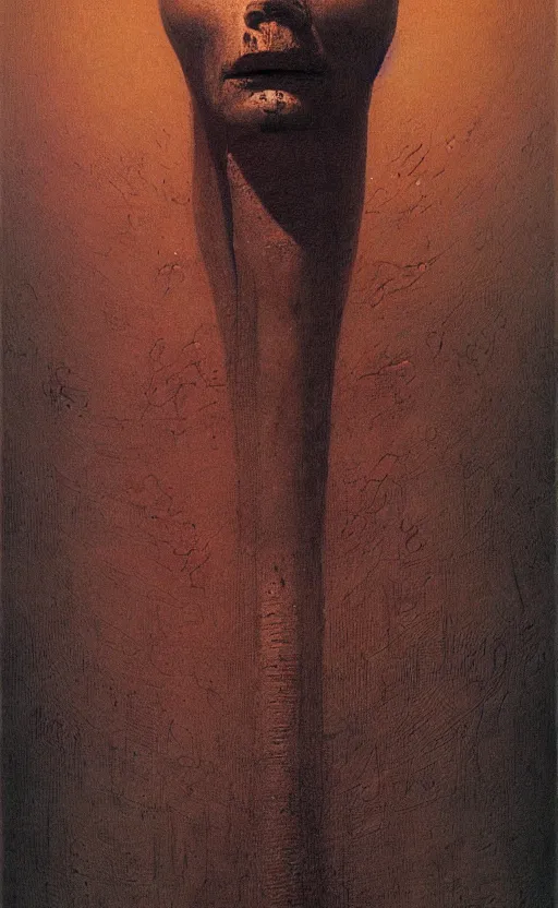 Image similar to portrait of great egyptian god khonshu, creepy, scary, strange, by beksinski and moebius