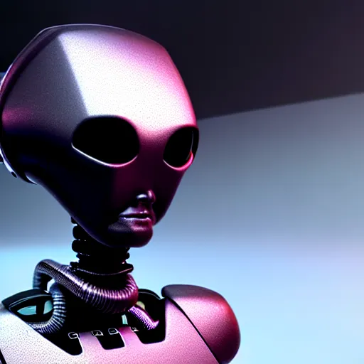 Image similar to a robot with alien skin, octane render, 3 d, unreal engine