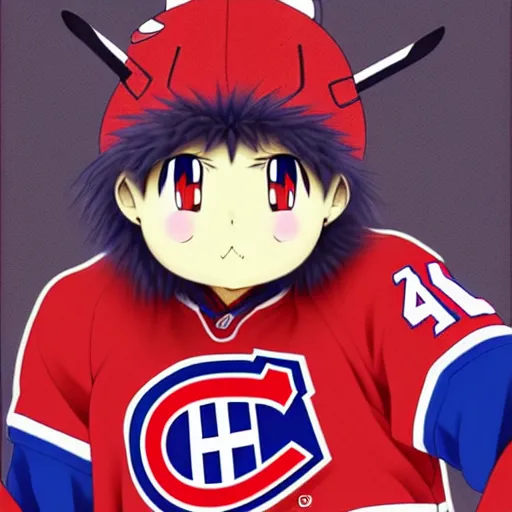 Image similar to anime Portrait of Youppi the Habs Montreal Canadiens Mascot as a very cute powerful and friendly pokemon, highly detailed anime, smooth, sharp focus, dynamic lighting, intricate, trending on ArtStation, illustration pokemon, art by WLOP