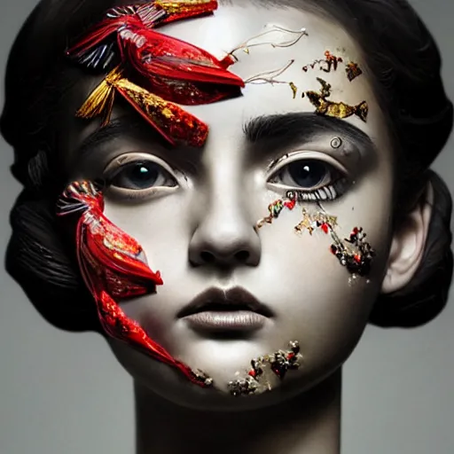 Image similar to A beautiful sculpture by Sandra Chevrier and Zhang Jingna, intuitive