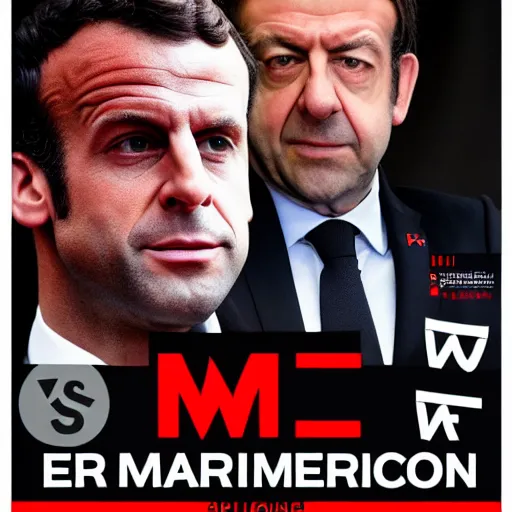 Image similar to poster of emmanuel macron vs jean luc melenchon mma fight