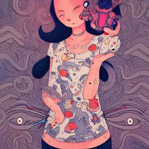 Image similar to crazy cat lady, extremely detailed, sharp focus, wide view, full body shot, smooth, digital illustration, by james jean, by rossdraws, frank franzzeta, sakimichan