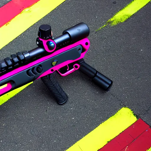 Prompt: neon sniper rifle