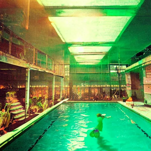 Prompt: nirvana nevermind in a radioactive green pool