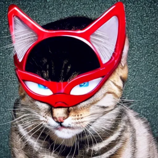 Image similar to catman, cat head, superhero