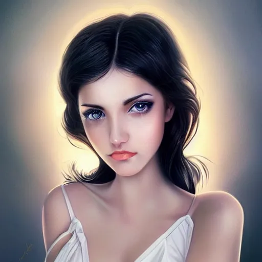 Prompt: a gorgeous female photo, professionally retouched, soft lighting, wearing sundress, illuminated by moonlight realistic, smooth face, raven black hair, perfect eyes, wide angle, sharp focus on eyes, 8 k high definition, insanely detailed, intricate, elegant, art by artgerm and wlop