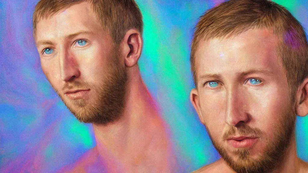 Image similar to iridescent partial detailed portrait of calvin harris at elderly age of 1 0 5