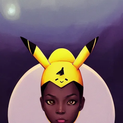 Image similar to an african wearing a pikachu costume, on a super yacht, by guweiz and wlop and ilya kuvshinov and and moebius and bilal and artgerm, symmetrical eyes, aesthetic, gorgeous, stunning, alluring, attractive, half body portrait, artstation, deviantart, pinterest, digital art,