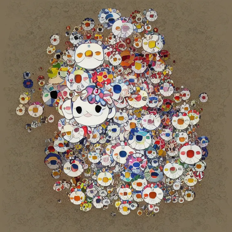 Image similar to japanese fan pattern, tiny, small, miniature, short, cute and adorable, pretty, takashi murakami, digital painting, highly detailed, intricate, elegant, artstation, concept art, beautiful,