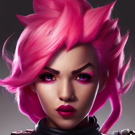 Prompt: portrait of Vi from League of Legends, by Fortiche Studio, by Riot Games, from Netflix's Arcane, trending on artstation,fine details, realistic shaded, fine-face, painted texture, pretty face