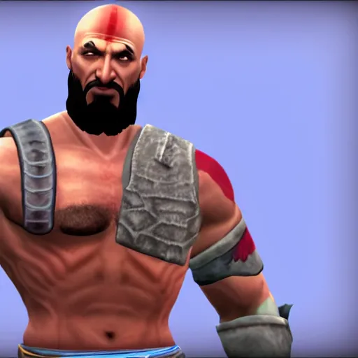 Image similar to Kratos in the Sims 4