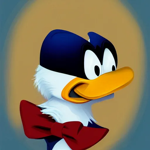 Image similar to portrait of donald duck by rose roosendaal, digital art