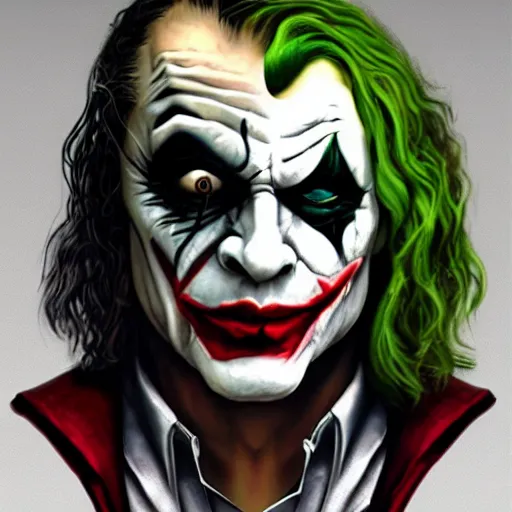 Image similar to ezio auditore as the joker, 8 k, very detailed, very intricate,