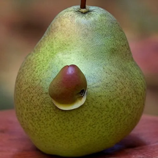 Image similar to a hog/pear hybrid, cute, nature photo