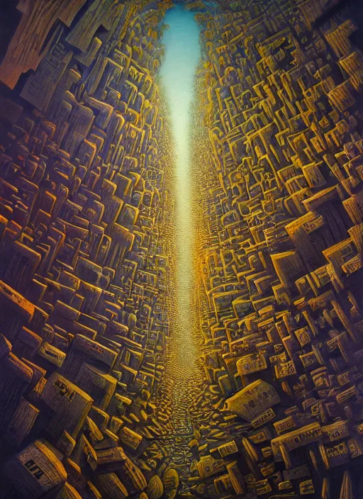 Image similar to hyper detailed 3d render like a Oil painting - the immanentization of the eschaton by Jacek Yerka, Mariusz Lewandowski, Houdini algorithmic generative render, Abstract brush strokes, Masterpiece, Edward Hopper and James Gilleard, Zdzislaw Beksinski, Mark Ryden, Wolfgang Lettl, hints of Yayoi Kasuma, octane render, 8k