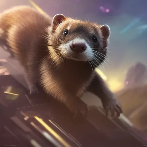 Image similar to A ferret is Thanos, hyperdetailed, artstation, cgsociety, 8k