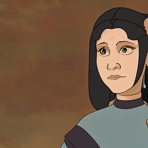 Image similar to Carrie Fisher in Avatar: the last airbender, designed by Bryan Konietzko