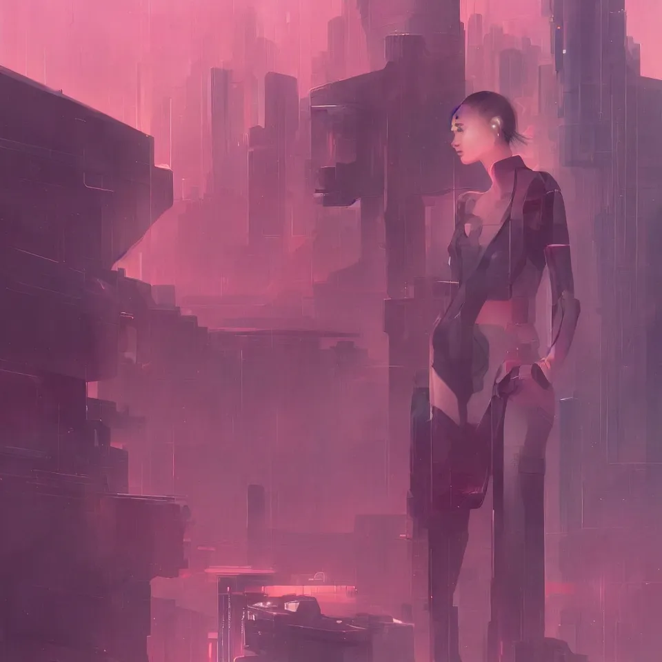 Image similar to portrait beautiful sci - fi girl, blade runner 2 0 4 9, futuristic desert city metropolis, digital art, pop art by hsiao - ron cheng