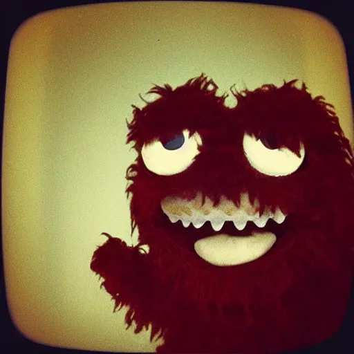 Image similar to “ scary elmo as a vampire”