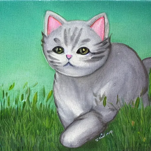 Prompt: Who are You, kitty?, art by Sandra Pelser