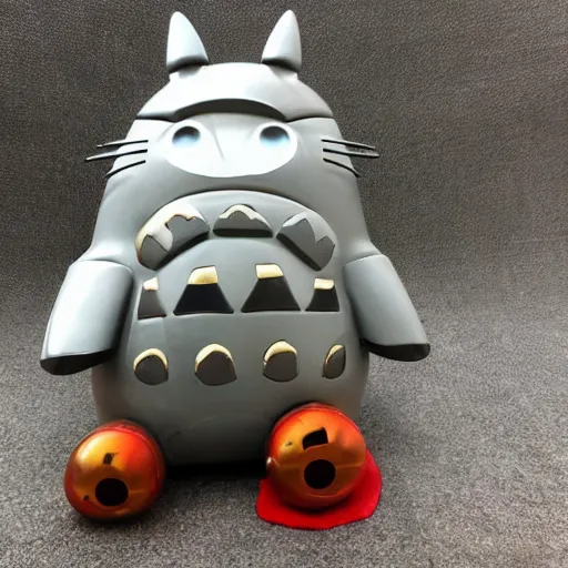 Image similar to Totoro as iron man, product photo