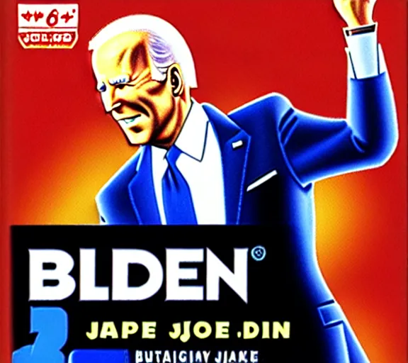 Prompt: Box Art of Super Joe Biden for the N64