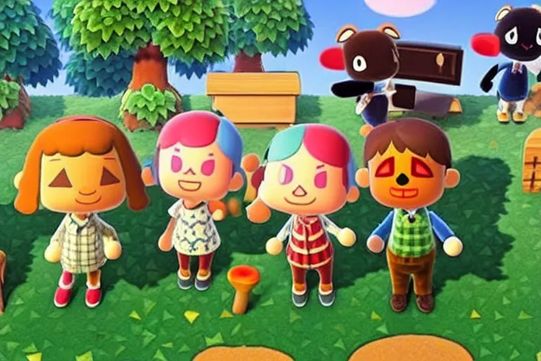 Prompt: a still of an animal crossing movie directed by woody allen in 2 0 0 3