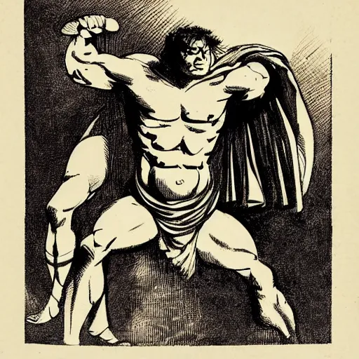 Prompt: inspiring superhero. tough guy big fist. darkness and depth. strong linework vectorized and flattened ; illustrated by goya goya,,,,,,, by artemisia gentileschi, by theodore gericault,