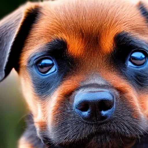 Prompt: a baby but with the face of a rottweiler