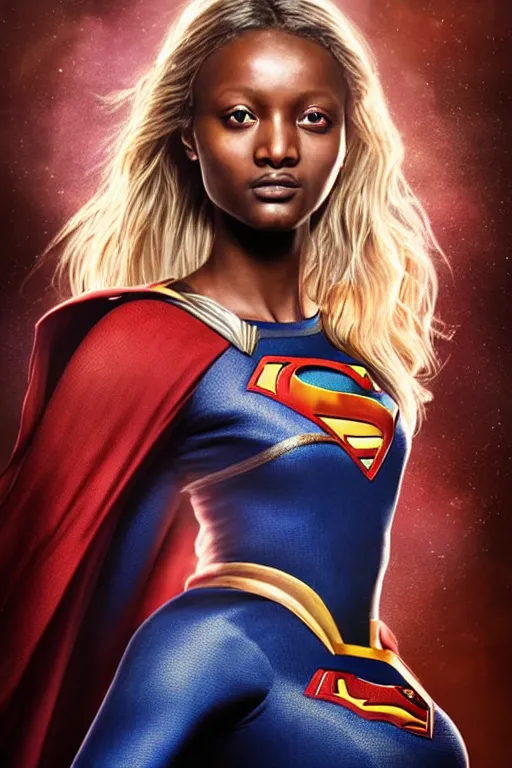 Image similar to majestic and regal portrait of jodie turner - smith female supergirl, dc universe, perfect face, beautiful, intricate, epic, elegant, fantasy, highly detailed, digital painting, hard focus, beautiful volumetric lighting, epic light, ultra detailed, by leesha hannigan, ross tran, thierry doizon, kai carpenter, ignacio fernandez rios