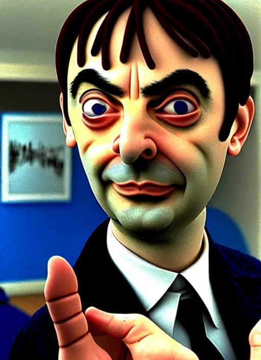 Image similar to mr. bean as kate winslet's character in eternal sunshine of the spotless mind