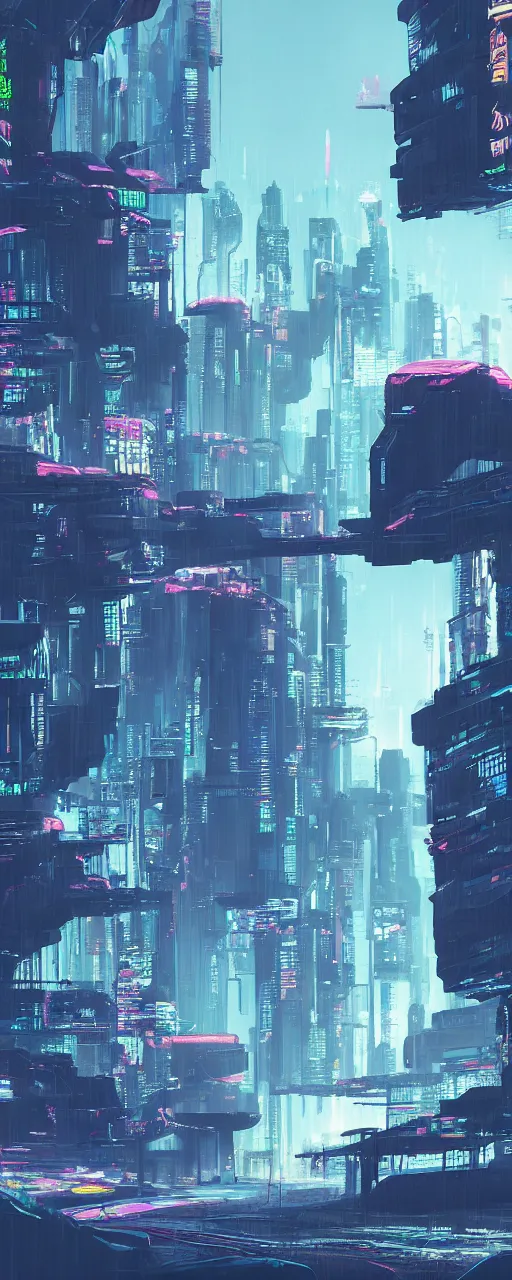 Image similar to cyberpunk landscape, synth, concept art