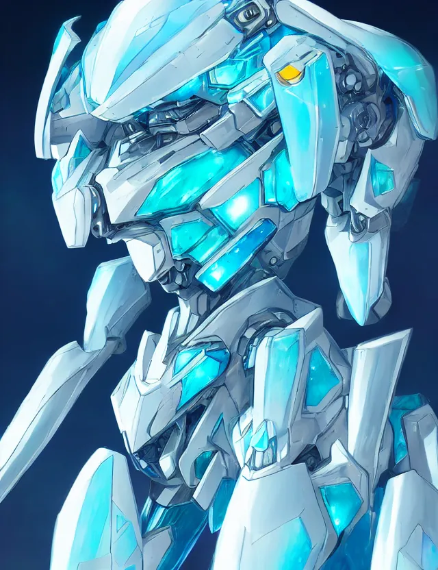 Prompt: a detailed manga portrait of an aquamarine crystalline mech with crystal armour plating, trending on artstation, digital art, 4 k resolution, detailed, high quality, sharp focus, hq artwork, coherent, insane detail, character portrait