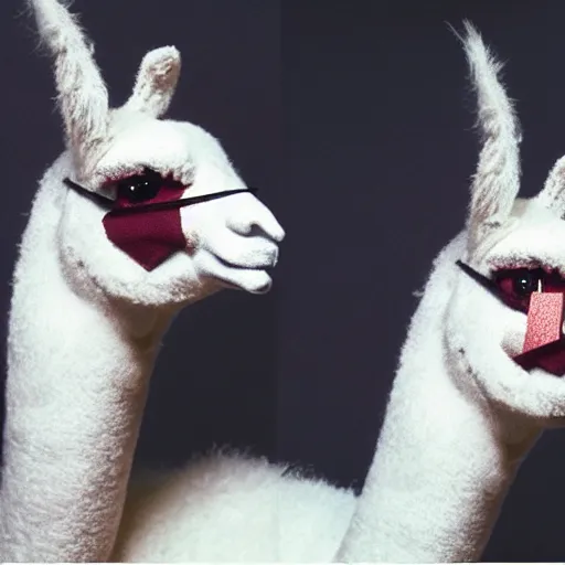 Prompt: llama dressed as david bowie