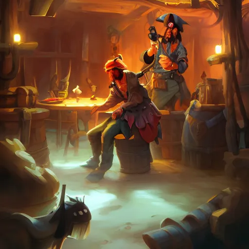 Prompt: Pirates in a tavern, cgsociety, fantasy art, 2d game art, concept art , ambient occlusion, bokeh, behance hd , concept art by Jesper Ejsing, by RHADS, Makoto Shinkai Cyril Rolando