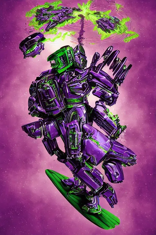 Image similar to portrait of cowboy johnny cash as purple green optimus prime power ranger from transformers masters of the universe surfing tonic stimulant fluids on air guitar zord UFO hoverboard, intricate, highly detailed, smooth, artstation, digital illustration by Lisa Frank and Ruan Jia and Mandy Jurgens and Artgerm and Wayne Barlowe and Greg Rutkowski and Zdislav Beksinski