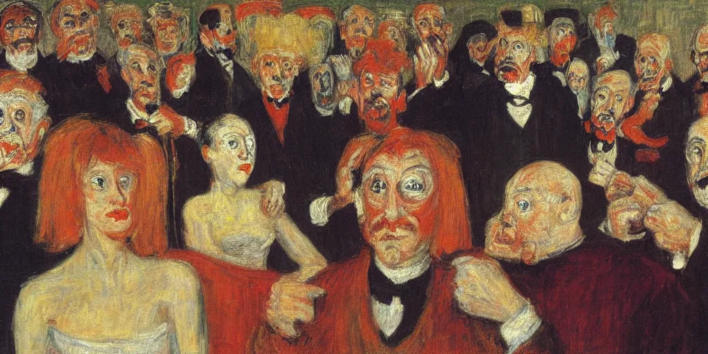 Image similar to the good judges. james ensor. ( 1 8 9 8 ) oil on canvas