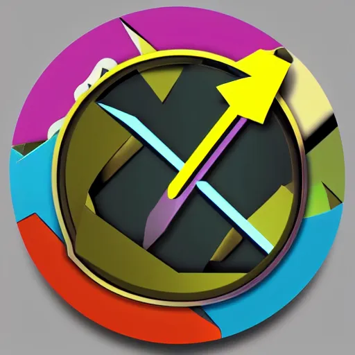 Prompt: arrow 3 d apple app icon material design pixar