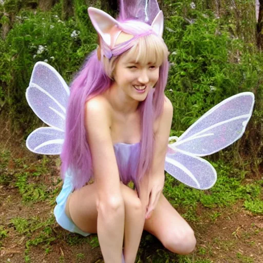 Prompt: a fairy with cat ears