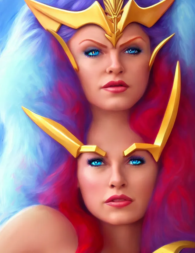 Image similar to ultra - realistic dream illustration, kay parker as she - ra, science fiction, fantasy, trending on artstation, digital art, 4 k resolution, detail, high quality, clear focus, clear, insane detail, concept art