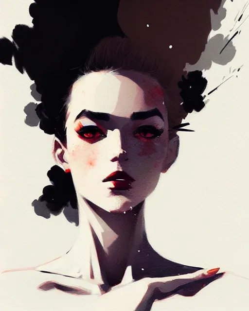 Image similar to a ultradetailed beautiful portrait panting of a stylish woman in a black dress sitting, by conrad roset, greg rutkowski and makoto shinkai trending on artstation