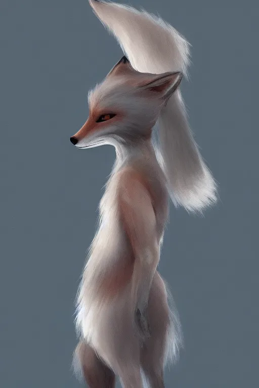 Image similar to an anthropomorphic modern fox with a fluffy tail, backlighting, trending on artstation, digital art, furry art, trending on furaffinity, fantasy art, by kawacy