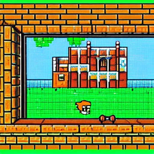 Image similar to green pig in bowser's castle, super mario 6 4 art style, crt television