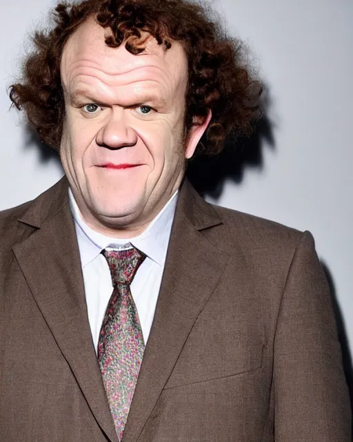 Prompt: john c. reilly wearing a wig made of cauliflower