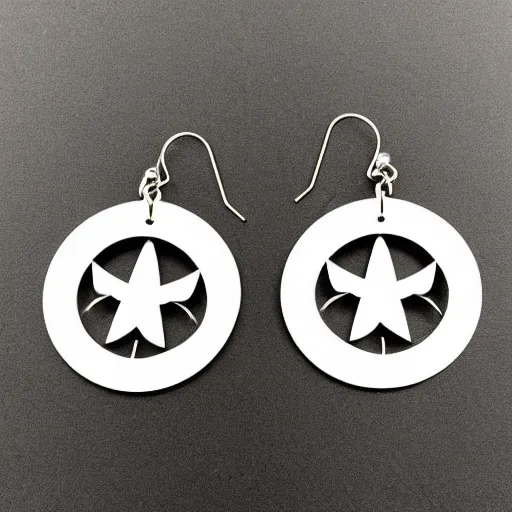 Image similar to segmented 2d laser cut earrings, star wars rebel logo