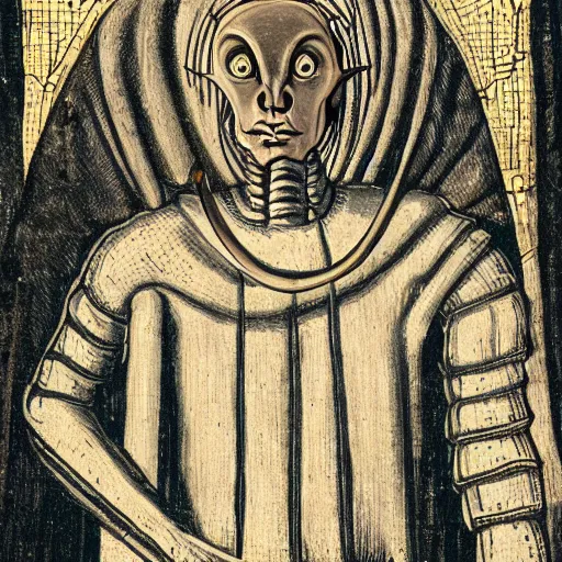 Prompt: a portrait of an alien in the middle ages