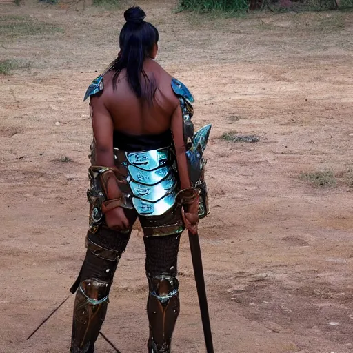 Image similar to photo of a female warrior with jaguar armour