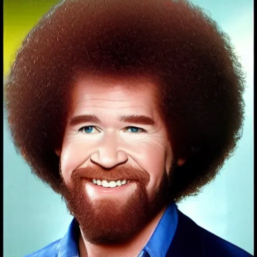 Prompt: bob ross different hair styles details by bob ross