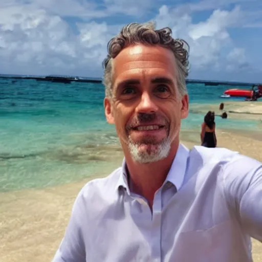 Image similar to jordan peterson chilling in aruba